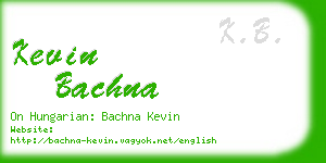 kevin bachna business card